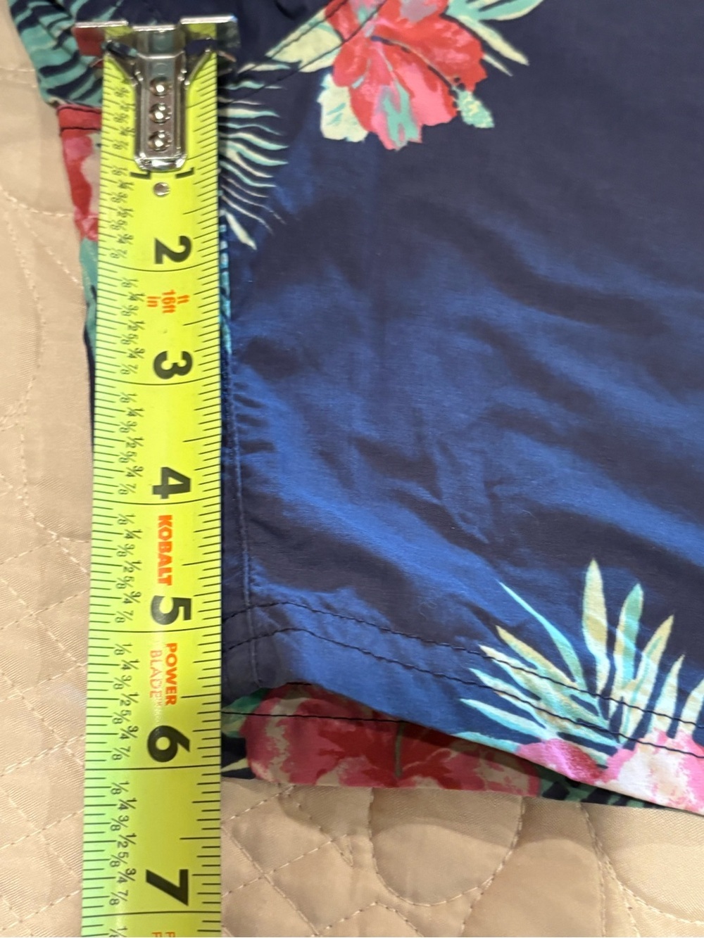 J. Crew Navy Swim Trunks with Pink Floral Print - Picture 11 of 11